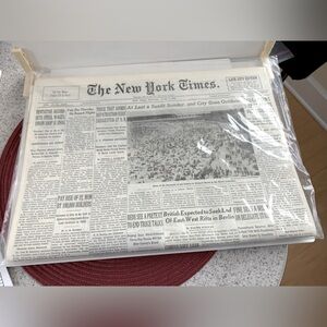The New York Times Monday June 9, 1952 Reprint Newspaper Sealed  in Package